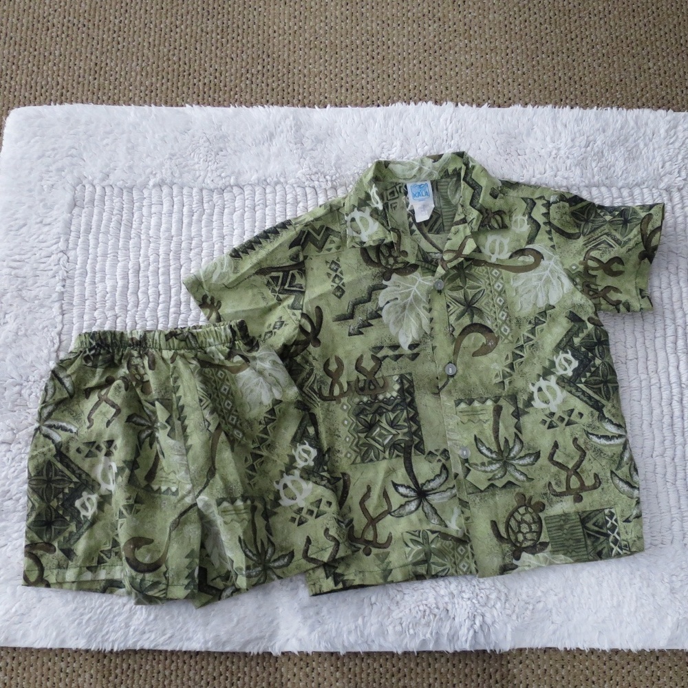 Kids 2 pc Hawaiian Shorts Set Made in Hawaii Size 5 KALA
